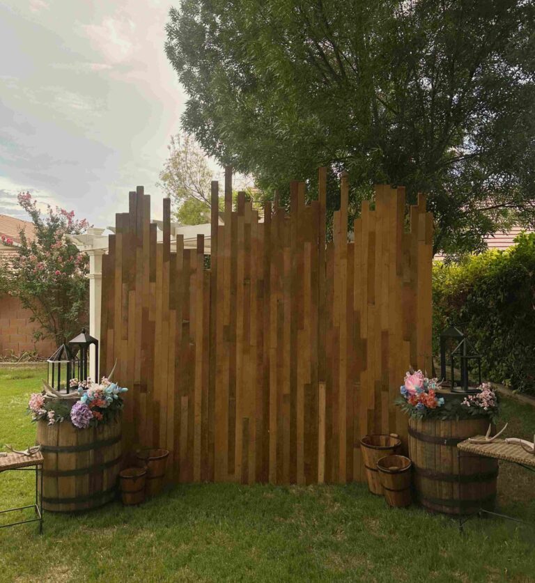 Rustic Wooden Backdrop – St. George Party Rentals