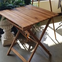 Slated Square Wood Table